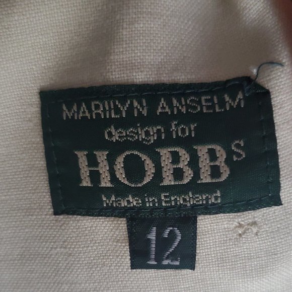 Vintage Linen Blazer Placket By English Designer Collared Neutral Pockets Preppy - Picture 4 of 11